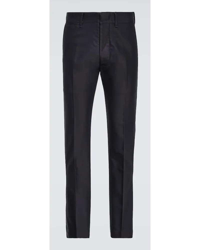 Tom Ford Pantaloni regular in cotone Blu