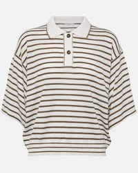 Brunello Cucinelli Polo in lana e cashmere a righe Multicolore