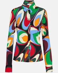 Emilio Pucci Camicia Onde in crêpe Multicolore