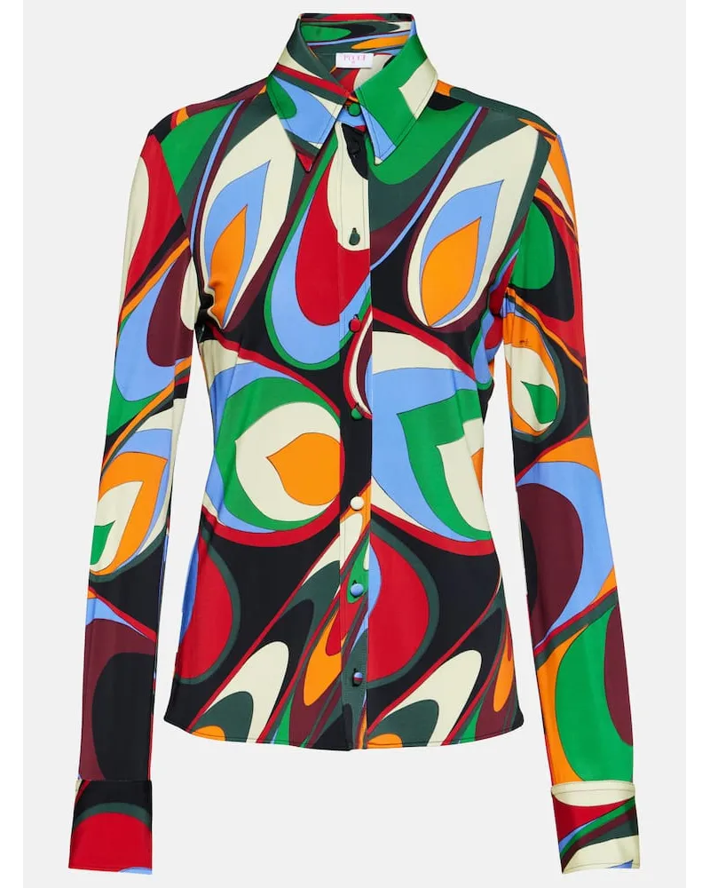Emilio Pucci Camicia Onde in crÃªpe Multicolore