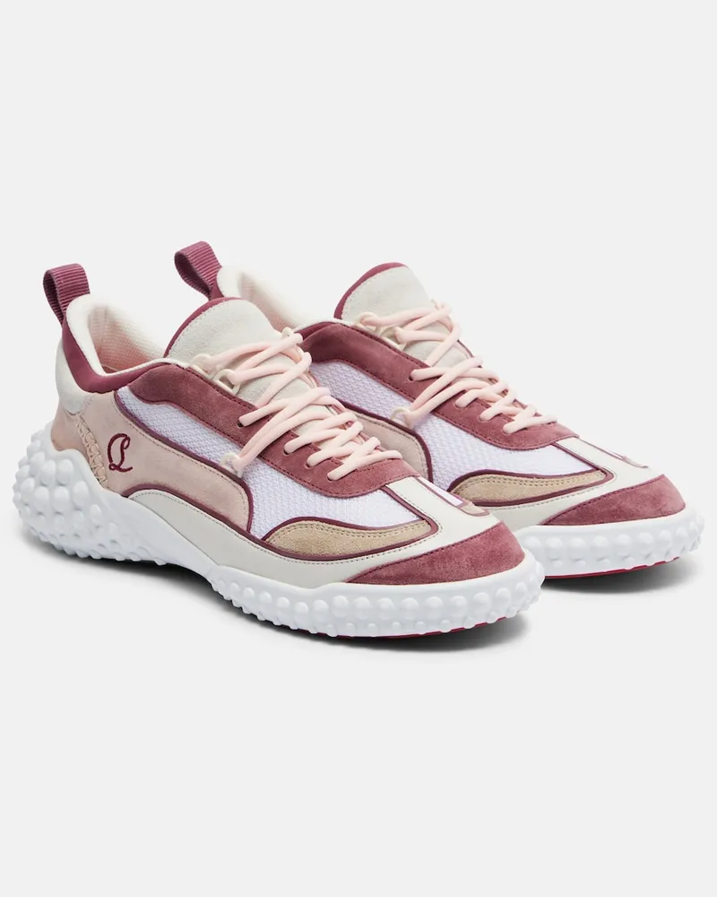 Christian Louboutin Sneakers Mara in suede e mesh Rosa