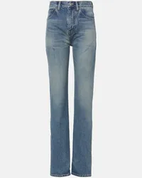 Saint Laurent Jeans regular a vita alta Blu