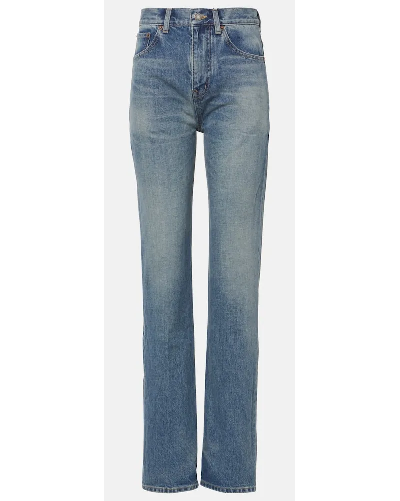 Saint Laurent Jeans regular a vita alta Blu