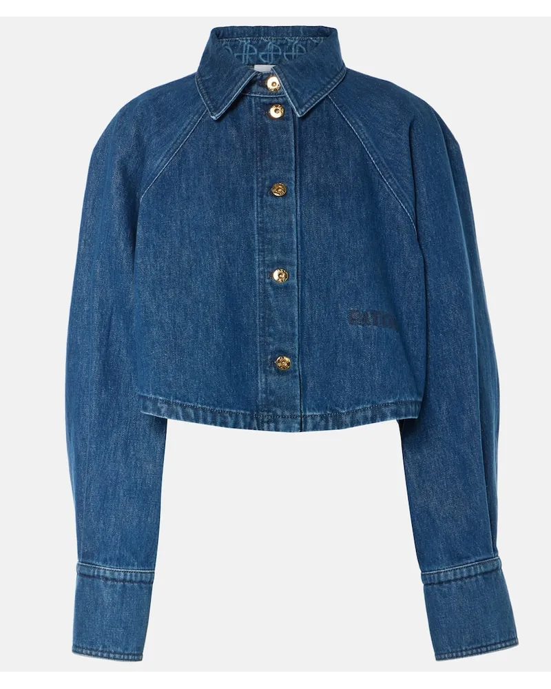 Patou Camicia cropped di jeans Blu