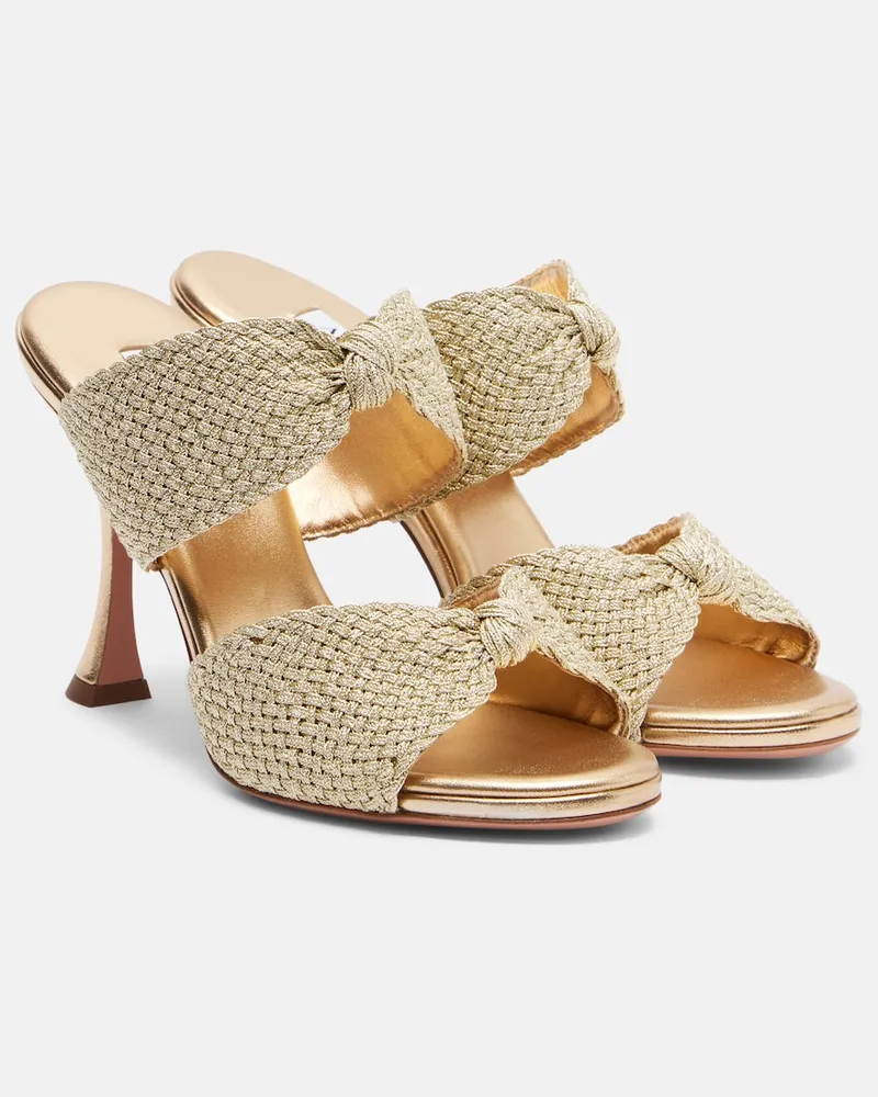 Aquazzura Mules Smile con pelle Oro