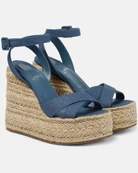 Christian Louboutin Sandali espadrillas Mariza Zeppa in canvas Blu