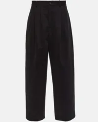 The Row Pantaloni Rufos in lana e cotone Nero