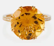 Anello in oro giallo 18 kt con diamanti