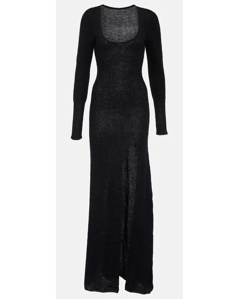 Jacquemus Abito lungo Dao in misto mohair e alpaca Nero