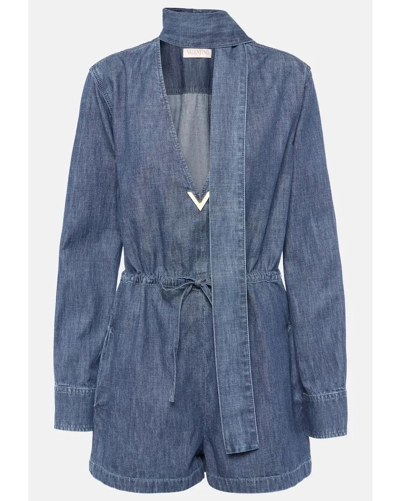 Valentino Garavani Jumpsuit corta di jeans Blu