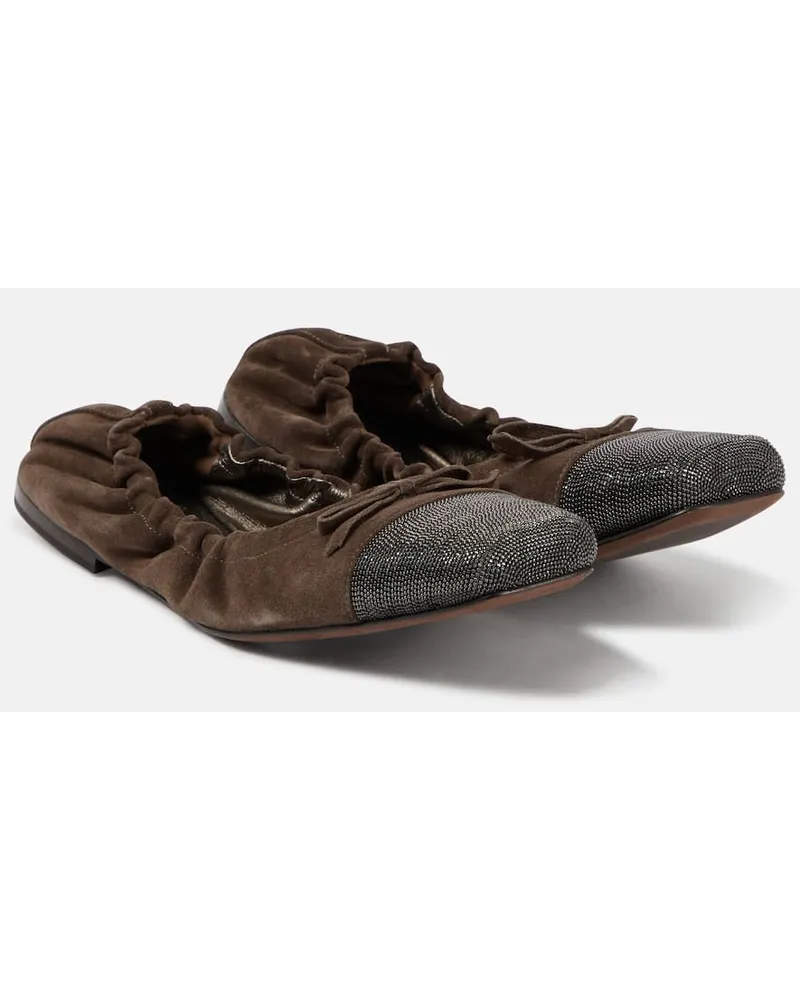 Brunello Cucinelli Ballerine in suede Beige