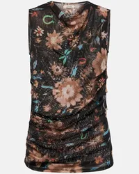 Dorothee Schumacher Top Sheer Flowers con stampa Multicolore