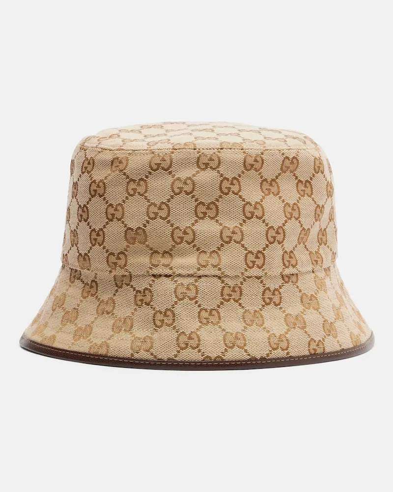 Gucci Cappello a secchiello GG in canvas Beige