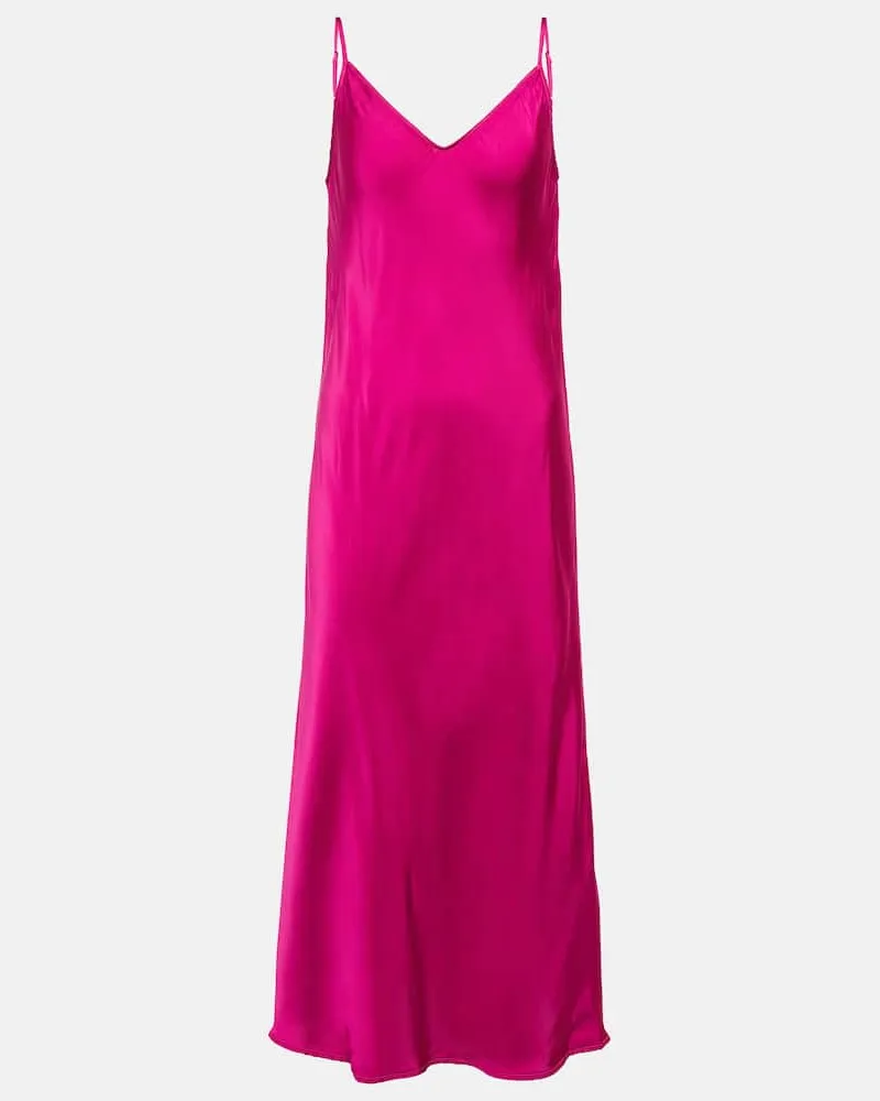 Velvet Abito midi sottoveste Poppy Rosa