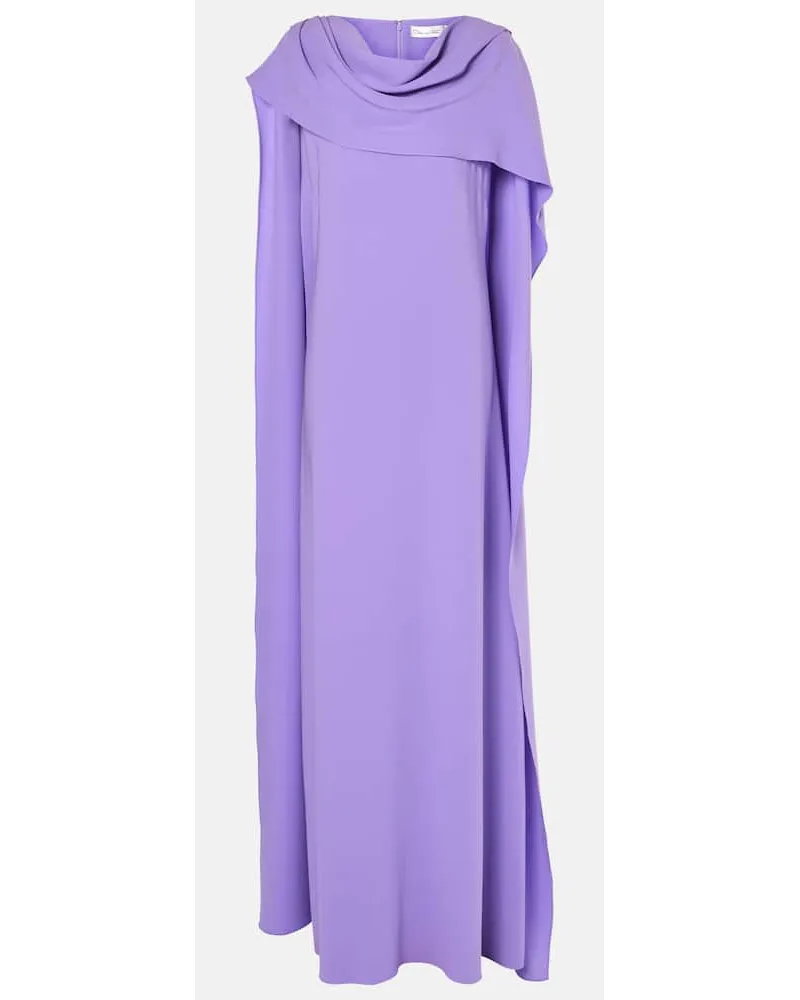 Oscar de la Renta Abito lungo in georgette di misto seta Viola