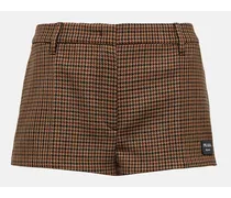 Shorts in lana vergine pied-de-poule