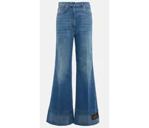 Jeans flared con ricami