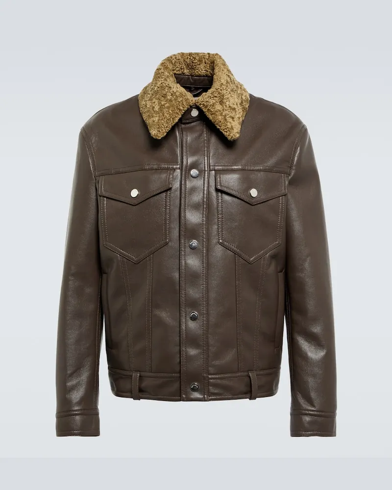 Nanushka Giacca Boyce in pelle rigenerata Marrone