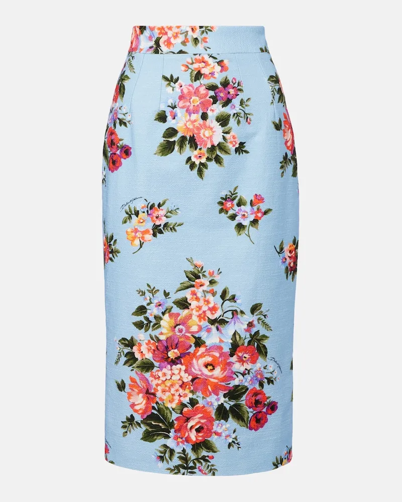 Dolce & Gabbana Gonna a tubino in cotone con stampa Multicolore