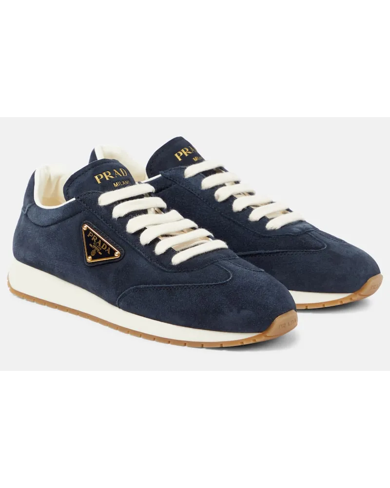 Prada Sneakers Rank in suede Blu