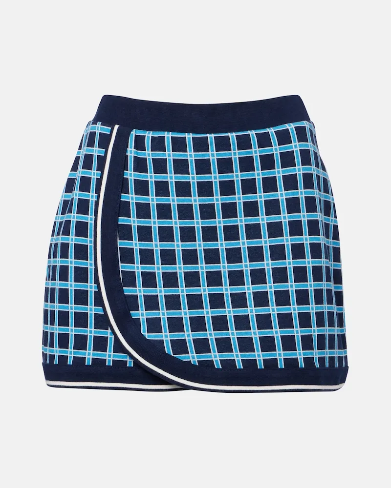 The Upside Minigonna Clubhouse Reece in cotone a quadri Blu