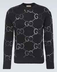 Gucci Pullover in misto lana GG Nero