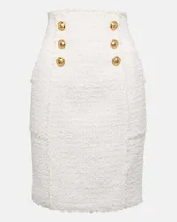 Balmain Minigonna in tweed a vita alta Bianco