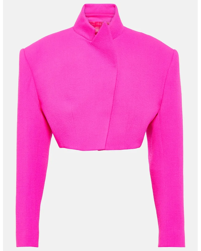Alexandre Vauthier Giacca cropped in lana Rosa
