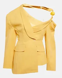 Jacquemus Blazer La Veste Baska in misto lino Giallo