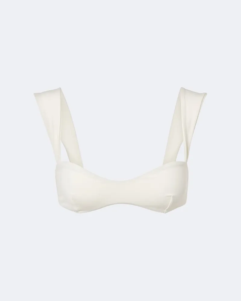Magda Butrym Top bikini in jersey Bianco
