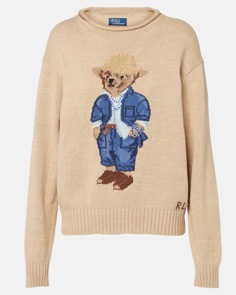 Ralph Lauren Pullover Polo Bear in cotone Beige