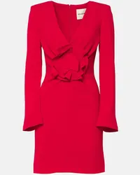 Roland Mouret Abito corto in cady con applicazione floreale Rosso