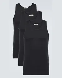 CDLP Set di 3 tank top in jersey Nero