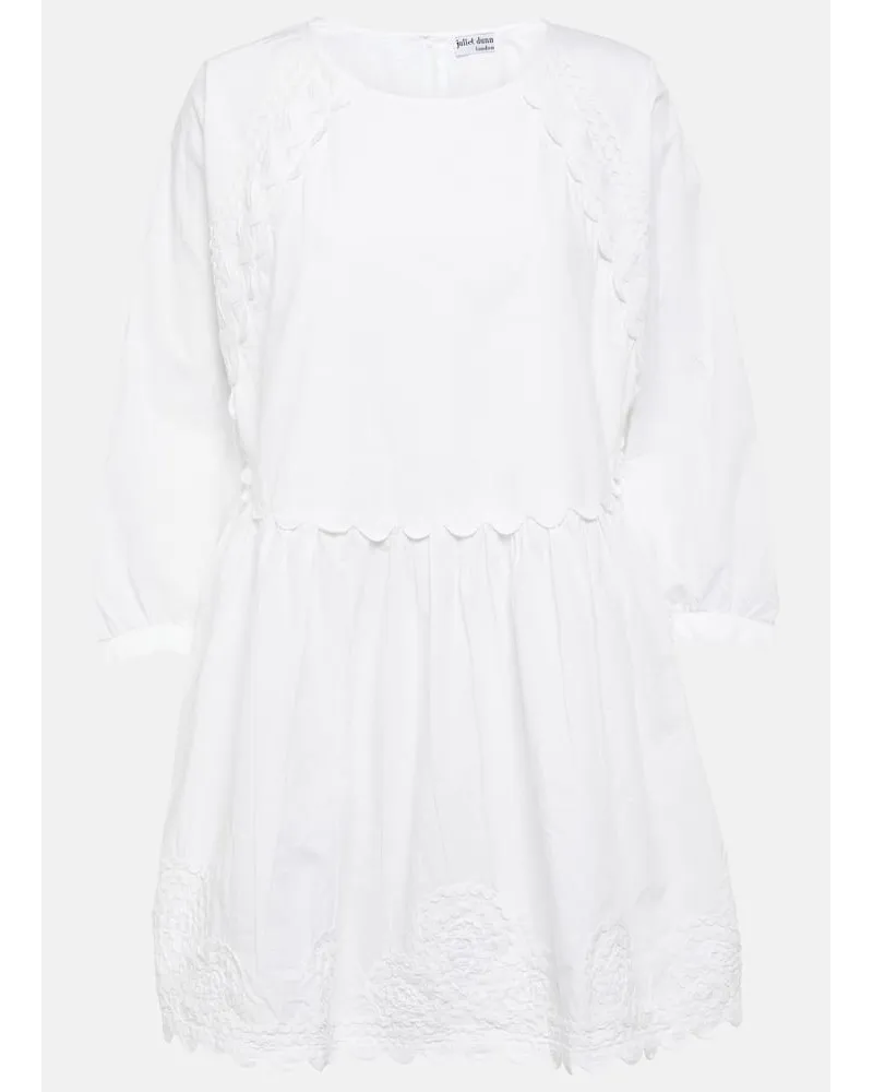 Juliet Dunn Miniabito in popeline di cotone Bianco