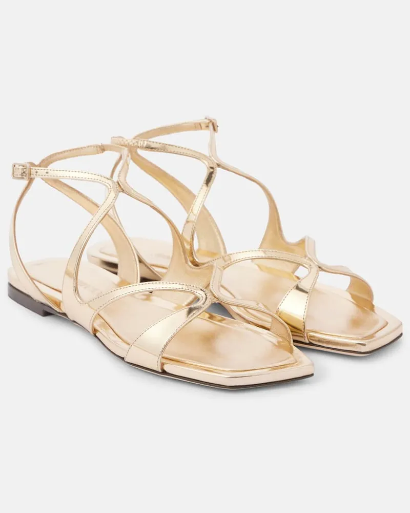Jimmy Choo Flandali Ayla 110 in pelle metallizzata Oro