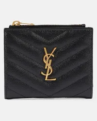 Saint Laurent Portafoglio Monogram in pelle con zip Nero