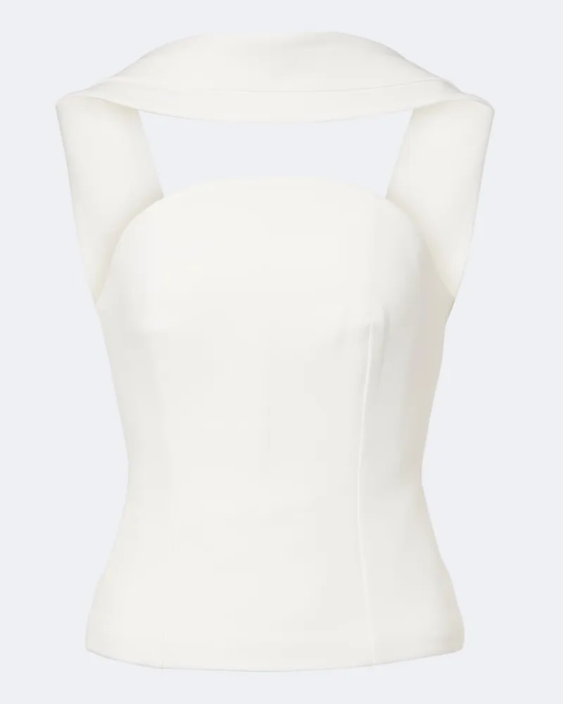 Roland Mouret Top in crêpe Bianco