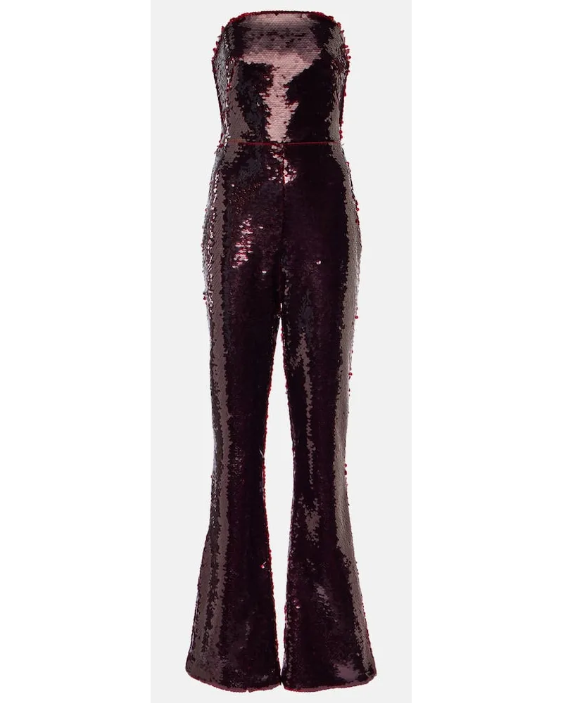 Safiyaa Jumpsuit Myrine con paillettes Rosso