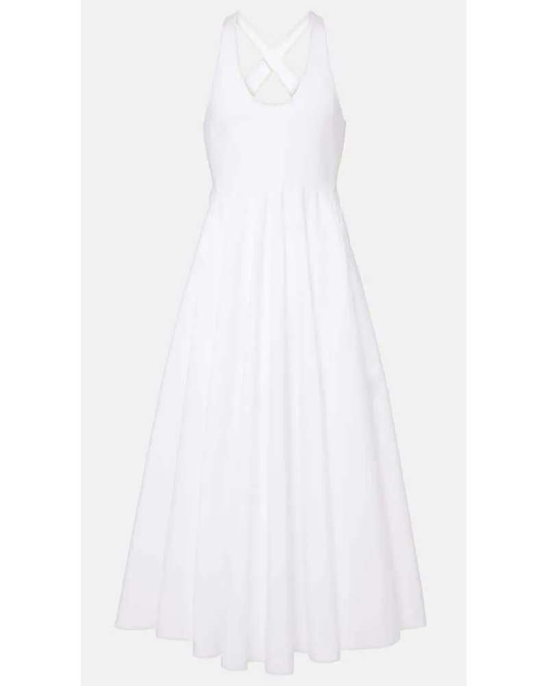 Alaïa AlaÃ¯a Abito midi in popeline di cotone Bianco