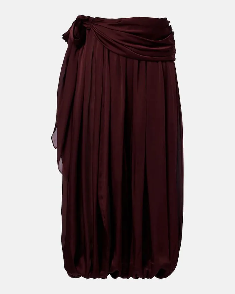 Zimmermann Pantaloni Luna in raso chiffon di seta Borgogna