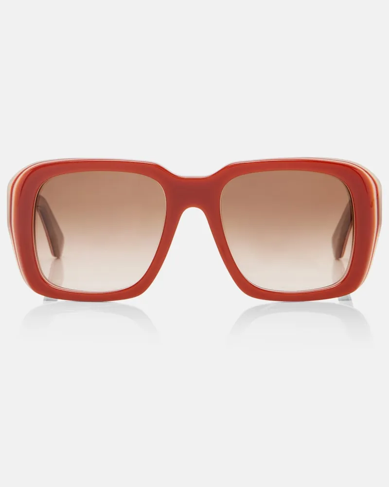 Loewe Occhiali da sole squadrati Signature Arancione