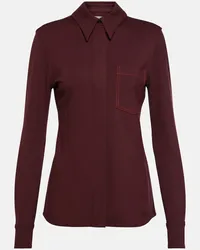 Victoria Beckham Camicia in tessuto stretch Marrone