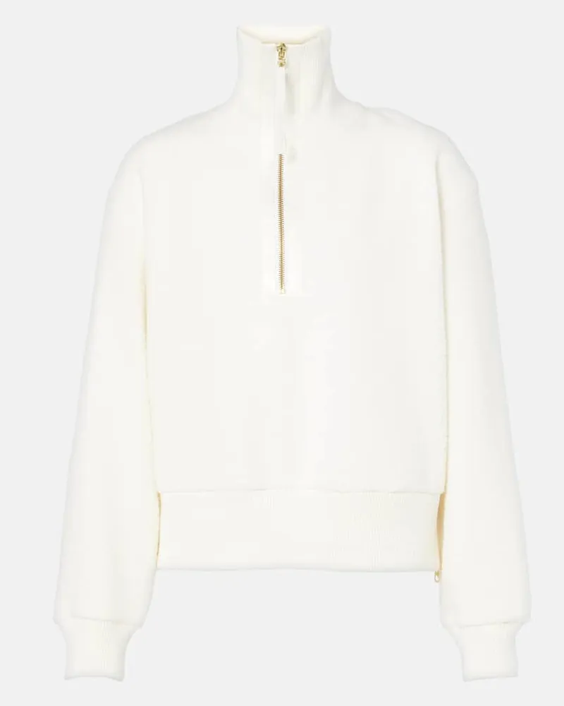 Varley Felpa Roselle in pile con zip Bianco