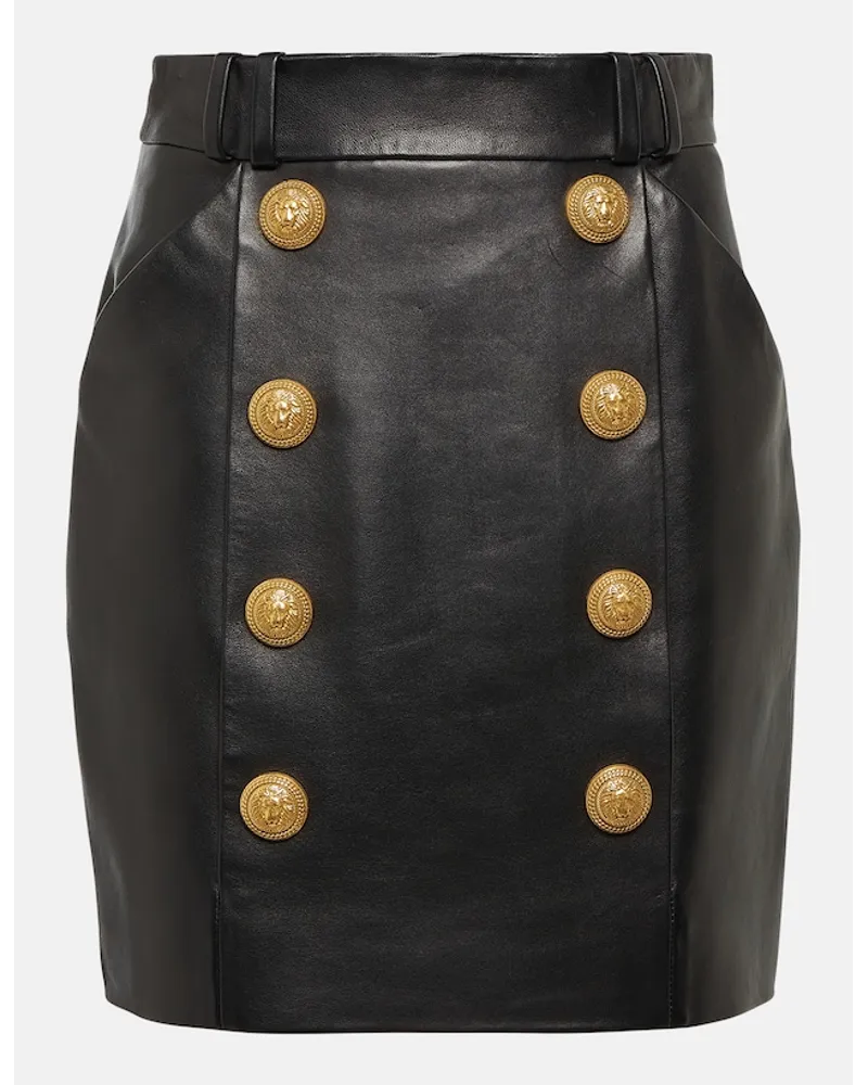 Balmain Minigonna in pelle Nero
