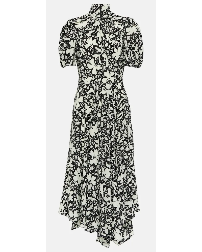 Stella McCartney Abito midi in seta con stampa Multicolore
