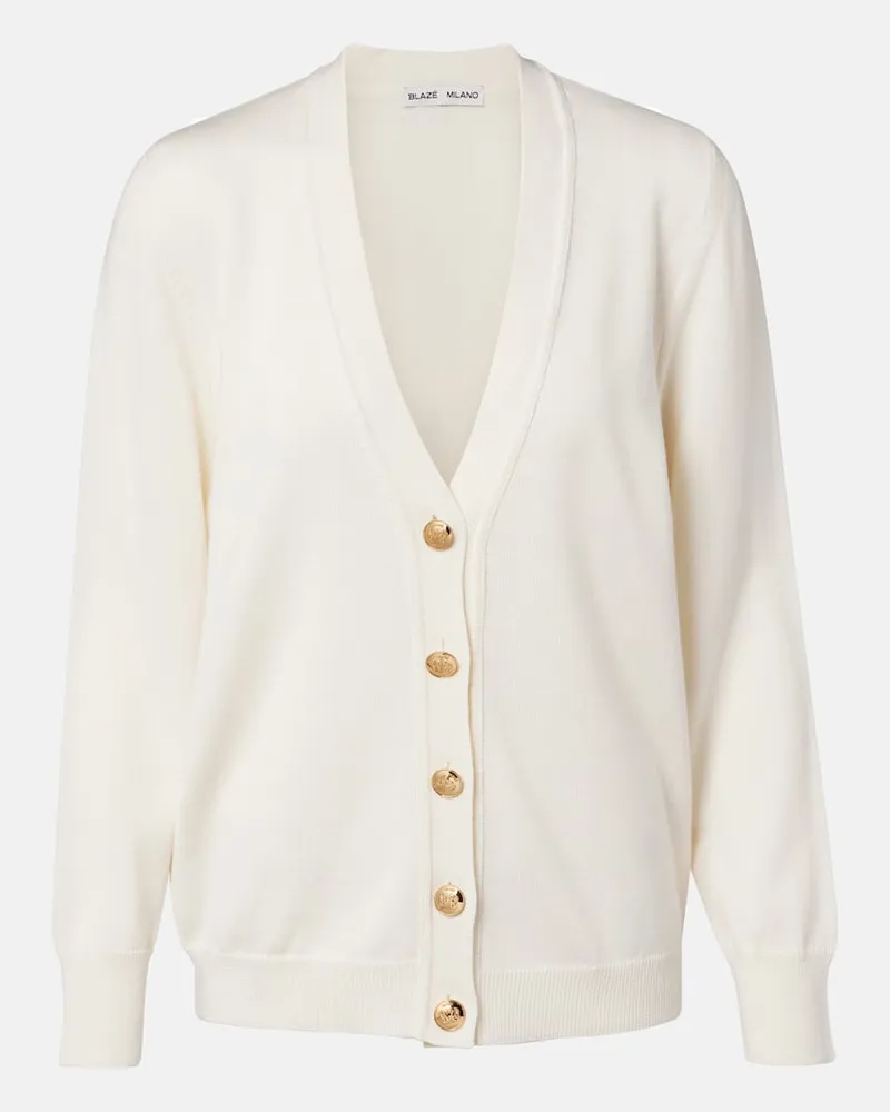 Blazé Milano BlazÃ© Milano Cardigan in lana, seta e cashmere Bianco