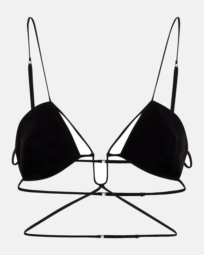 Nensi Dojaka Bralette in gabardine Nero