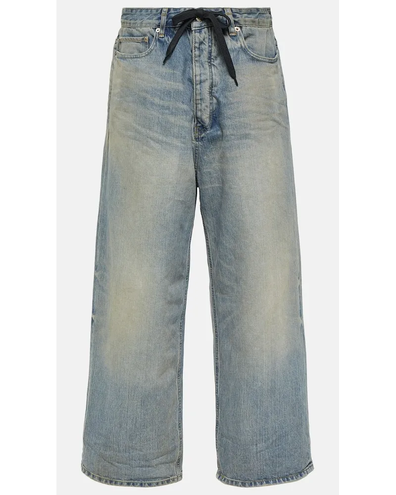 Balenciaga Jeans a gamba larga e vita media Blu