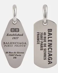 Balenciaga Orecchini a cerchio con logo Argento