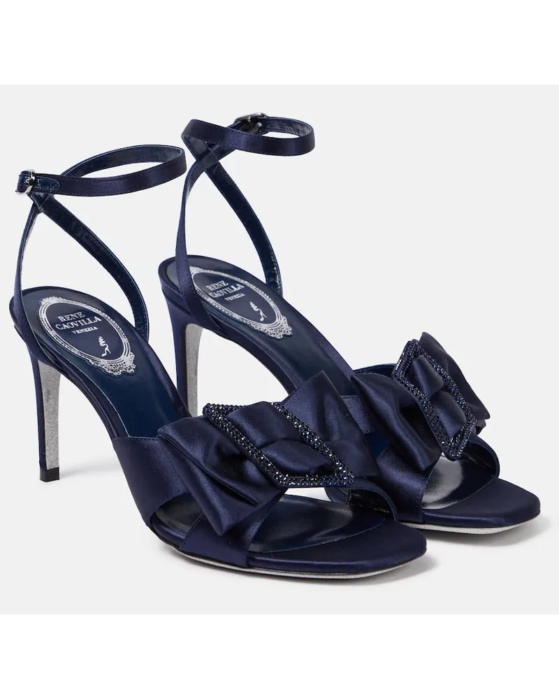 René Caovilla Pumps in raso con fiocco Blu